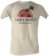 Jaws - Amity Island Welcomes You Cream Male T-Shirt